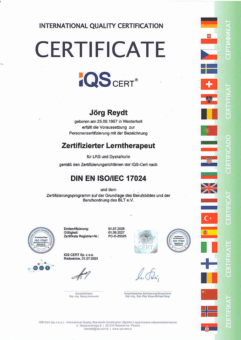 Zertifikat Reydt